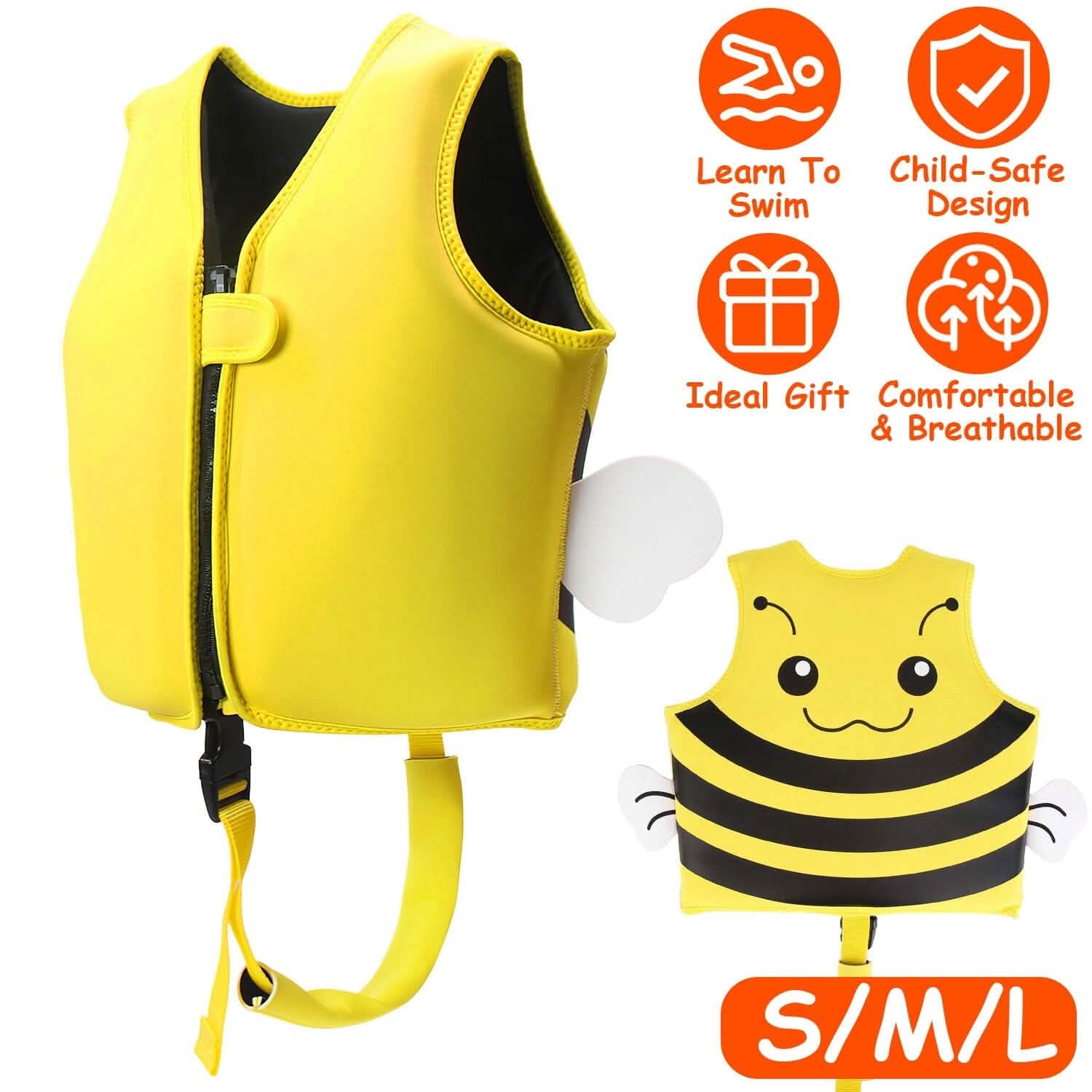 Swim Vest for Kids Float Jacket with Adjustable Crotch Strap Sports & Outdoors - DailySale