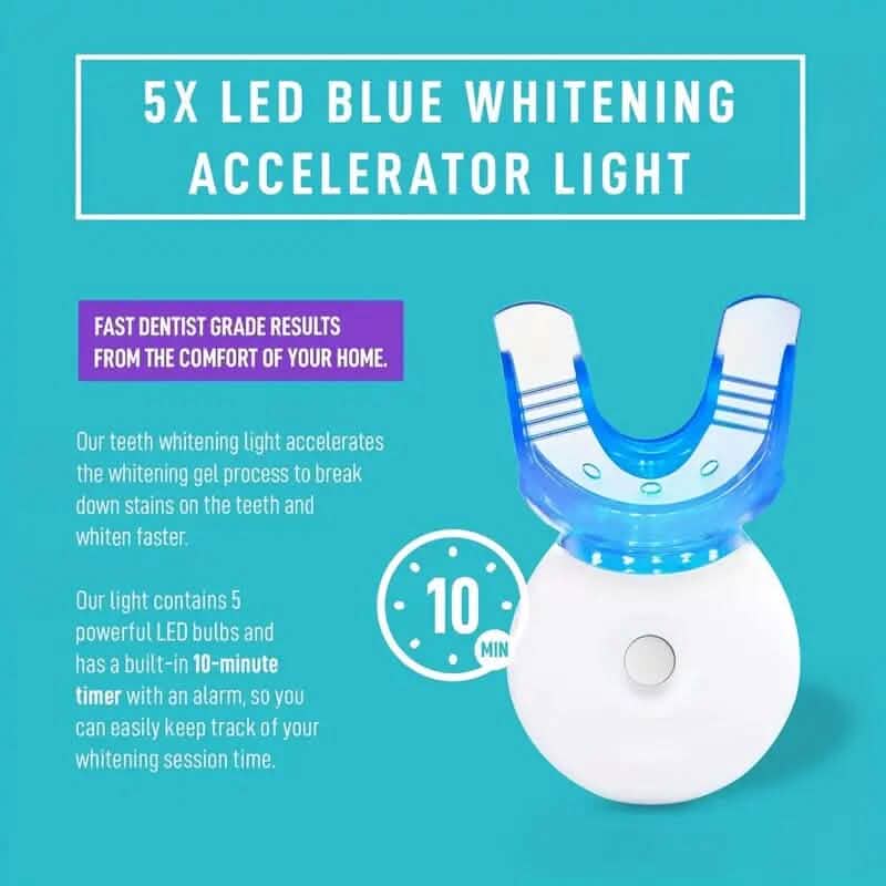 Teeth Whitening Gel Kit with 6 Teeth Cleaning Gel + 2 Dental Trays + Cleaning Led Light Beauty & Personal Care - DailySale