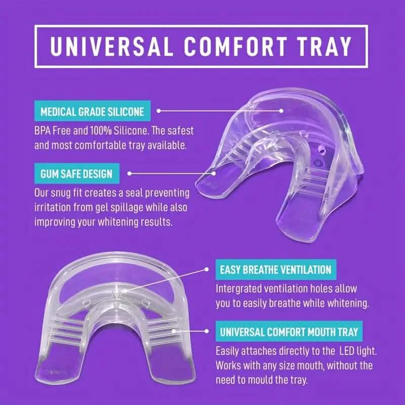 Teeth Whitening Gel Kit with 6 Teeth Cleaning Gel + 2 Dental Trays + Cleaning Led Light Beauty & Personal Care - DailySale