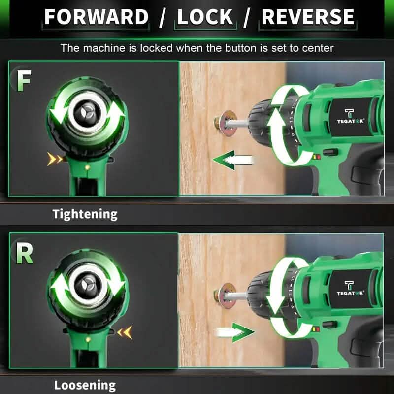 Tegatok 20V Cordless Drill Set Home Improvement - DailySale