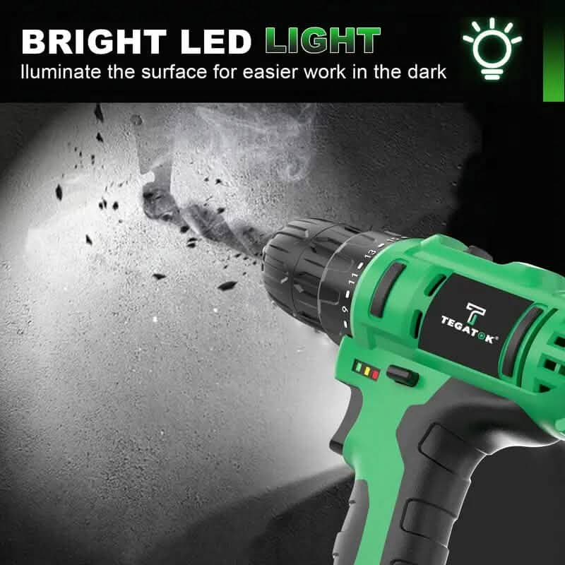 Tegatok 20V Cordless Drill Set Home Improvement - DailySale