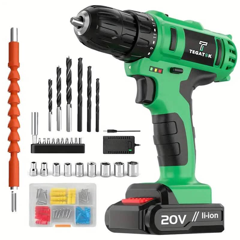 Tegatok 20V Cordless Drill Set Home Improvement - DailySale