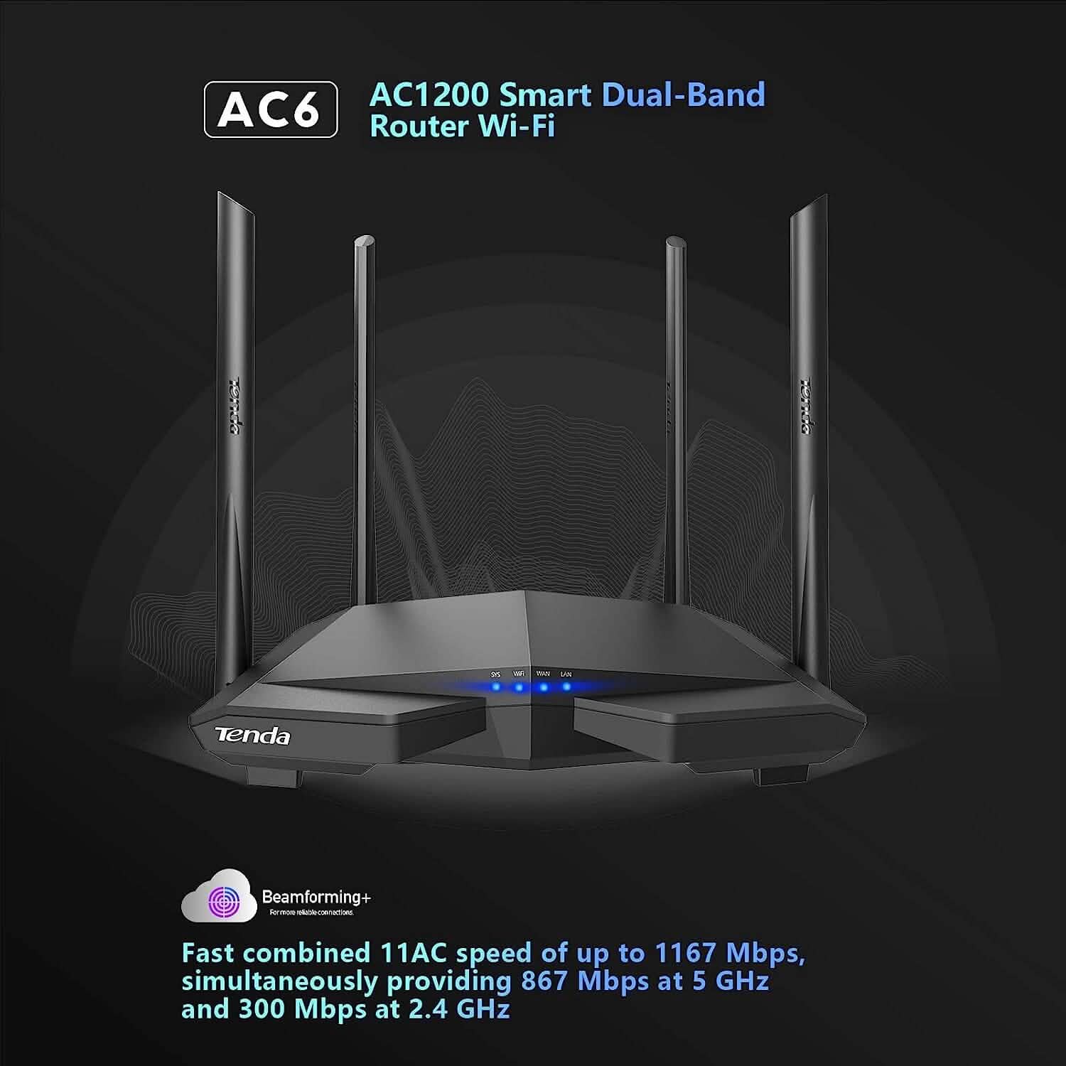 Tenda AC1200 Smart WiFi Router Computer Accessories - DailySale