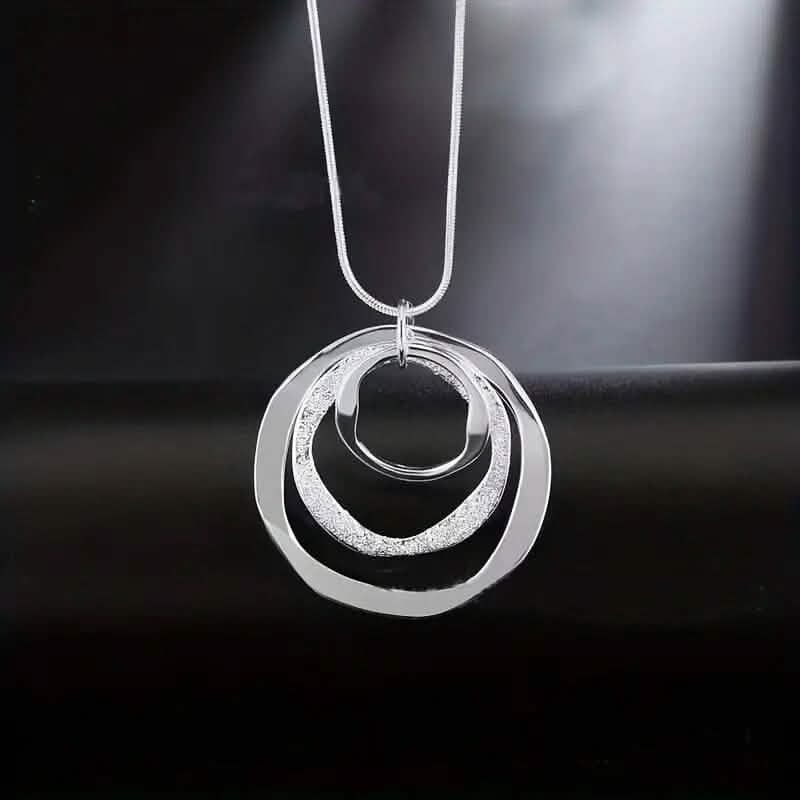 Three Rings Design Pendant Necklace Necklaces Silver - DailySale