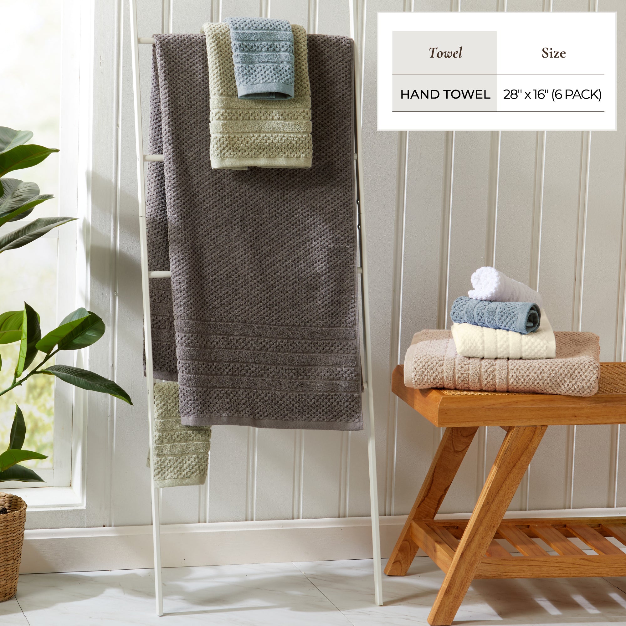 100% Cotton Checkered Jacquard Bath Towel Set - Giuliana Collection