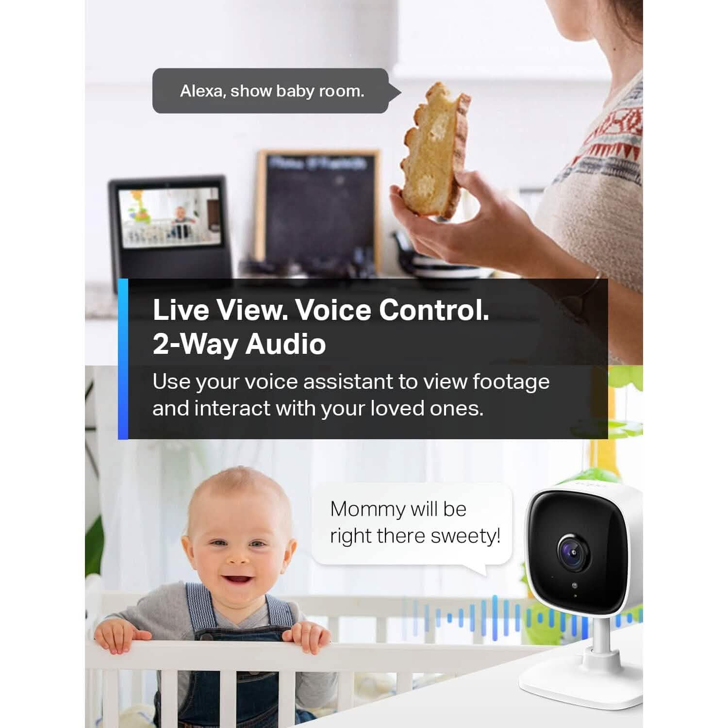 TP-Link Tapo 1080P Indoor Security Camera for Baby Monitor Baby - DailySale