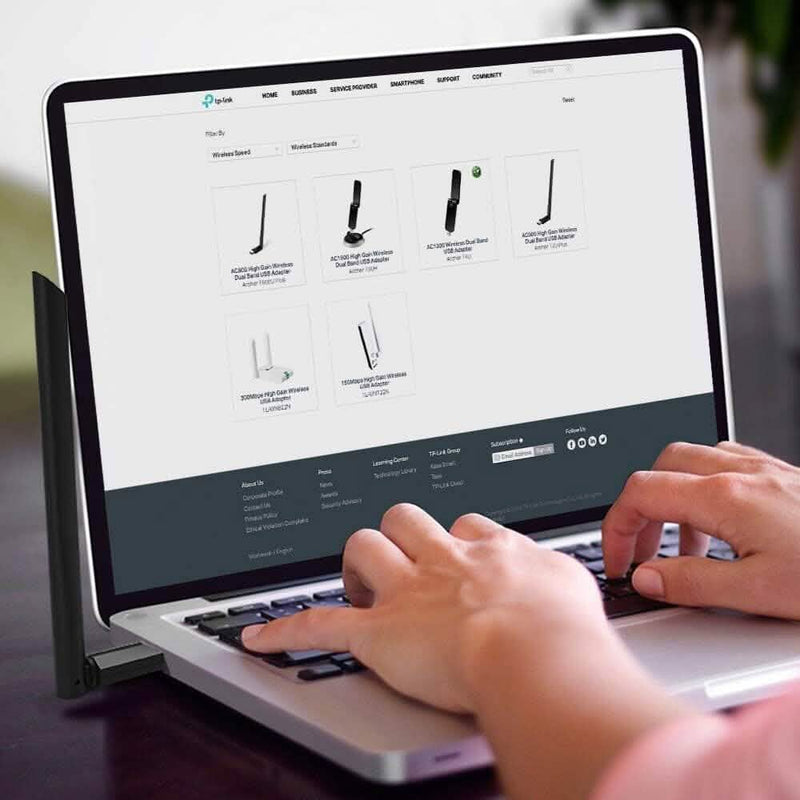 TP-Link USB WiFi Adapter for Desktop PC with 2.4GHz/5GHz High Gain Antenna (Refurbished) Computer Accessories - DailySale