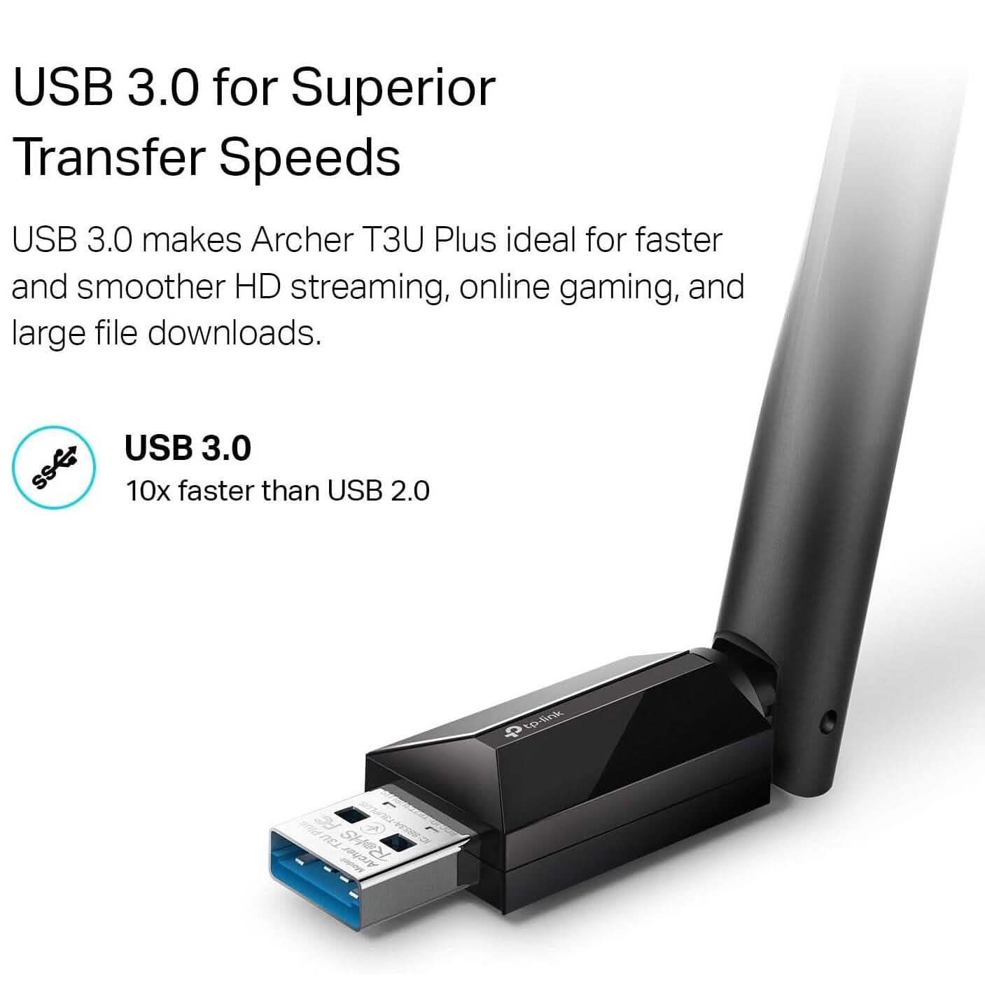 TP-Link USB WiFi Adapter for Desktop PC with 2.4GHz/5GHz High Gain Antenna (Refurbished) Computer Accessories - DailySale