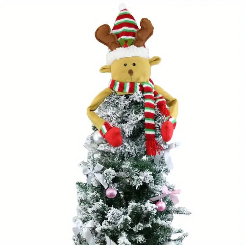 Traditional Wool Festive Christmas Tree Top Star and Snowman Decoration Holiday Decor & Apparel C - DailySale