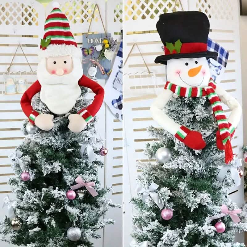 Traditional Wool Festive Christmas Tree Top Star and Snowman Decoration Holiday Decor & Apparel - DailySale