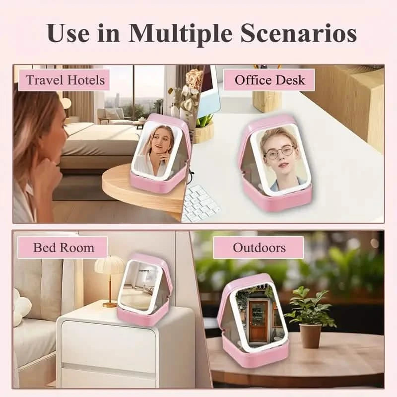 Travel Compact Touch Screen Tabletop Cosmetic Makeup Mirror with LED and 1200mAh Beauty & Personal Care - DailySale
