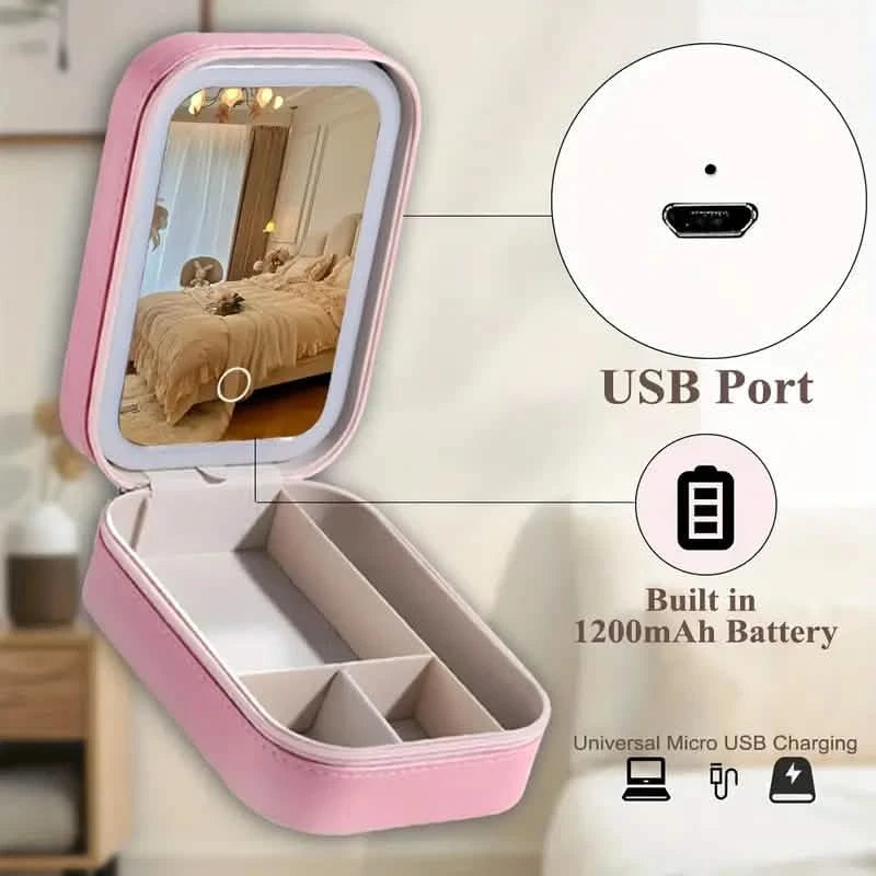 Travel Compact Touch Screen Tabletop Cosmetic Makeup Mirror with LED and 1200mAh Beauty & Personal Care - DailySale