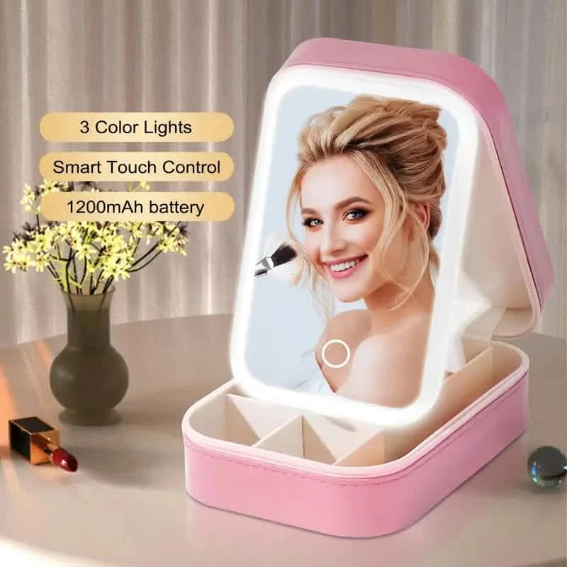 Travel Compact Touch Screen Tabletop Cosmetic Makeup Mirror with LED and 1200mAh Beauty & Personal Care - DailySale