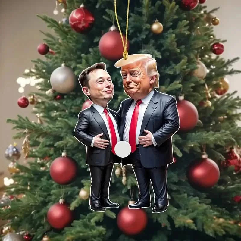 Trump & Musk Acrylic Hanging Ornament Holiday Decor & Apparel - DailySale