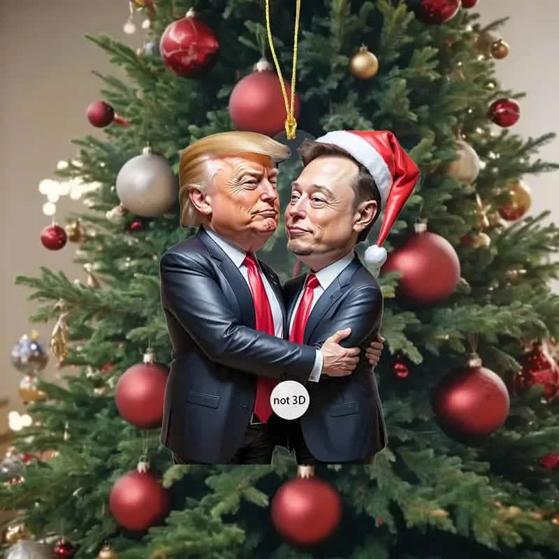 Trump & Musk Photo Acrylic Ornament Versatile Hanging Decor Holiday Decor & Apparel - DailySale