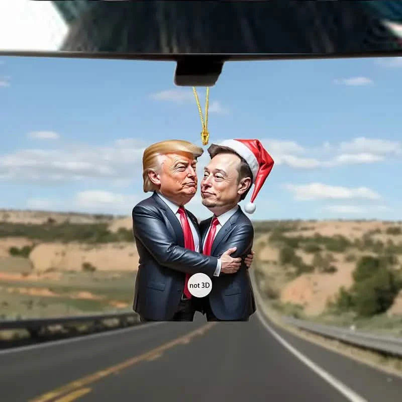 Trump & Musk Photo Acrylic Ornament Versatile Hanging Decor Holiday Decor & Apparel - DailySale