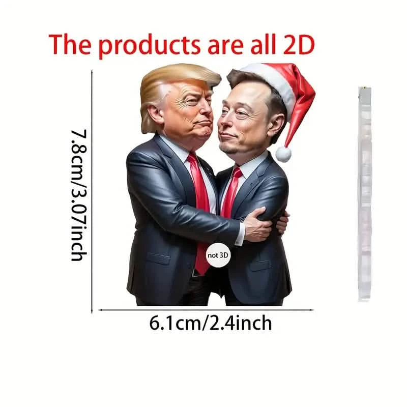 Trump & Musk Photo Acrylic Ornament Versatile Hanging Decor Holiday Decor & Apparel - DailySale