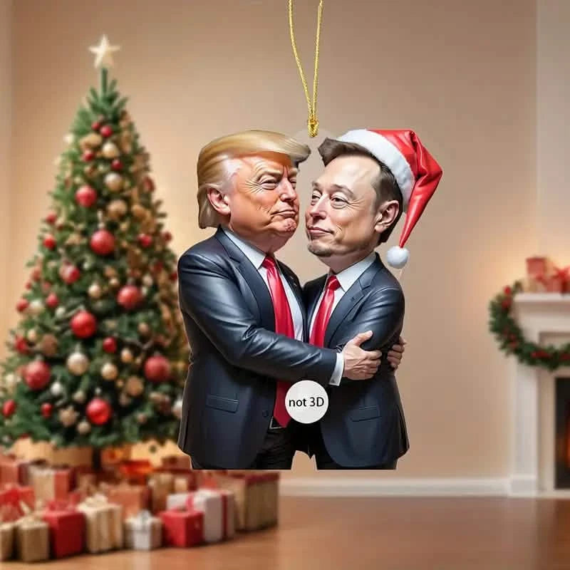Trump & Musk Photo Acrylic Ornament Versatile Hanging Decor Holiday Decor & Apparel - DailySale