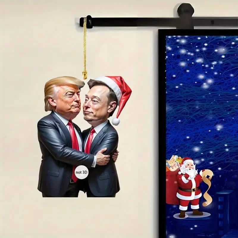 Trump & Musk Photo Acrylic Ornament Versatile Hanging Decor Holiday Decor & Apparel - DailySale
