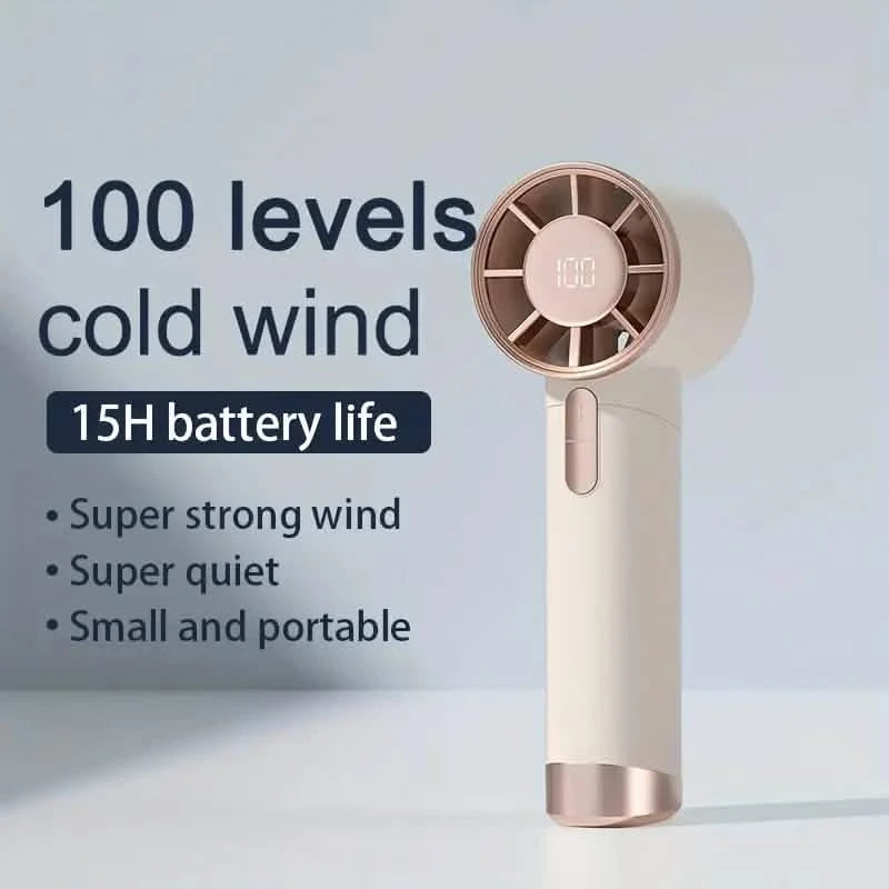 Ultra-Quiet Portable Handheld Fan with 100 Adjustable Speeds, Rechargeable 3000mAh Battery Sports & Outdoors - DailySale