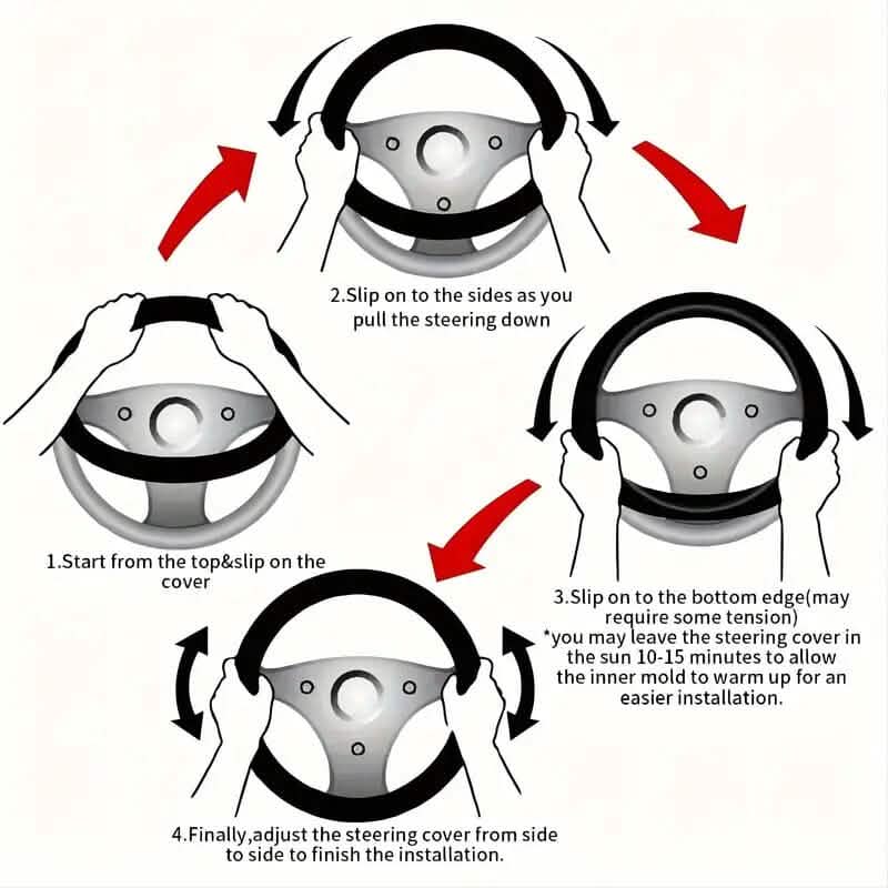 Ultra-Thin Breathable Colorful Hemp Steering Wheel Cover Automotive - DailySale