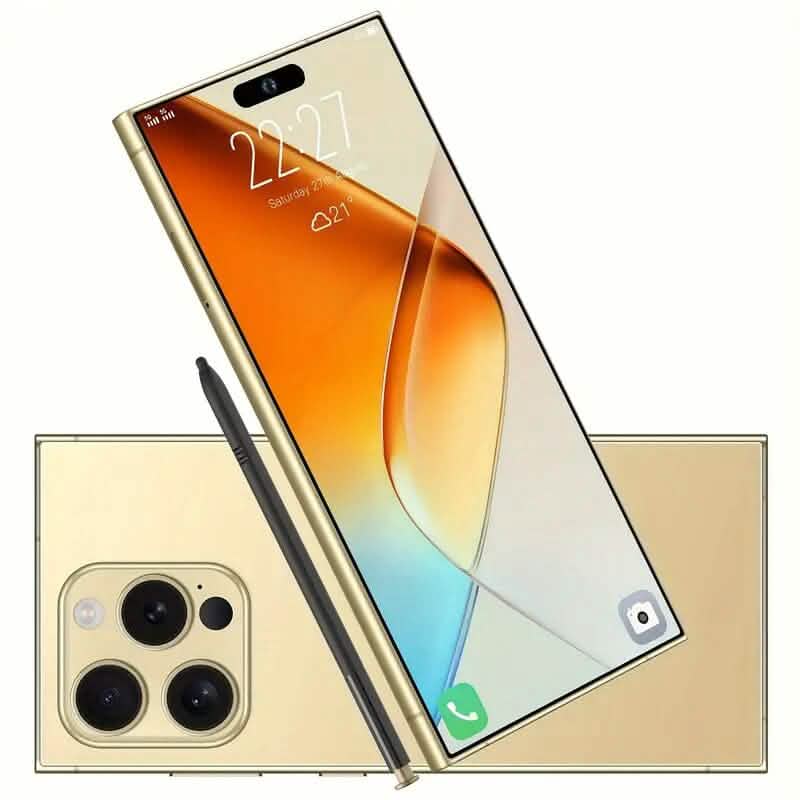 Ultra Unlocked Smartphone 8GB 256GB Dual SIM 5G Cell Phones Gold - DailySale