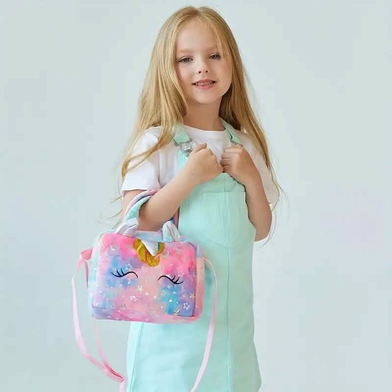 Unicorn Corduroy Shoulder Bag for Girls Handbags & Wallets - DailySale