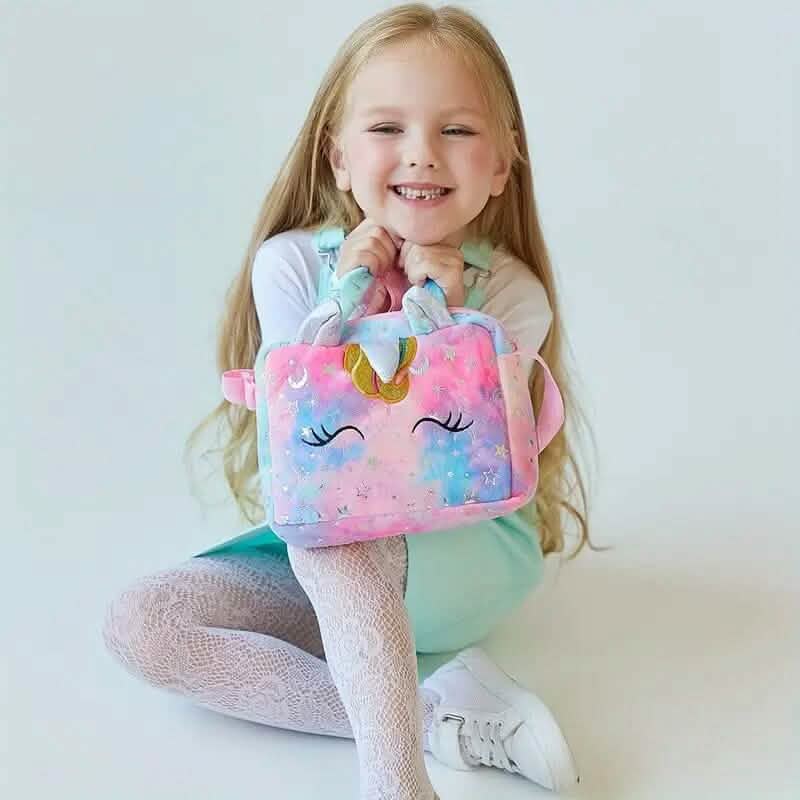 Unicorn Corduroy Shoulder Bag for Girls Handbags & Wallets - DailySale