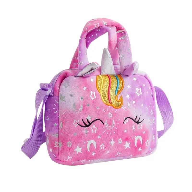 Unicorn Corduroy Shoulder Bag for Girls Handbags & Wallets Purple - DailySale