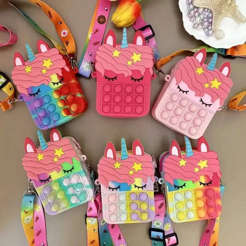 Unicorn Crossbody Bag with Pop Fidget Buttons Handbags & Wallets - DailySale
