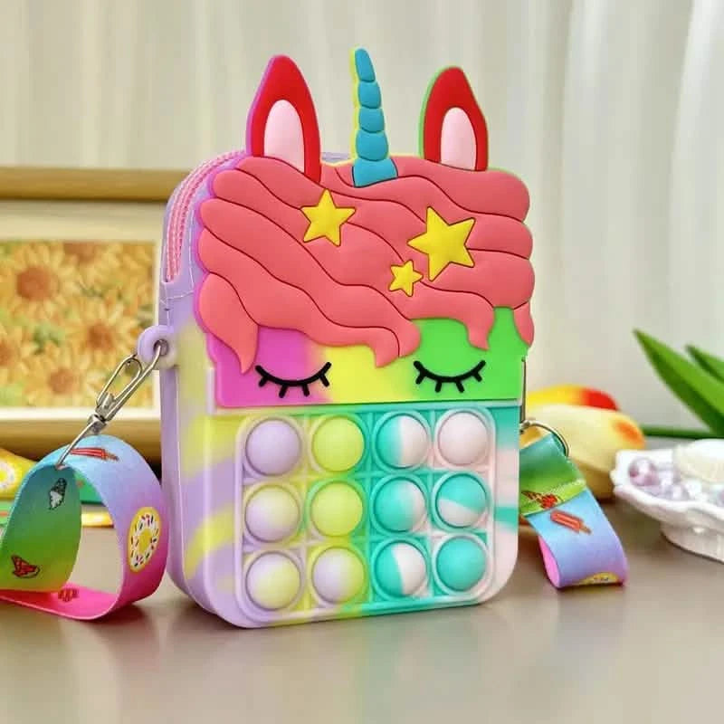 Unicorn Crossbody Bag with Pop Fidget Buttons Handbags & Wallets Green - DailySale