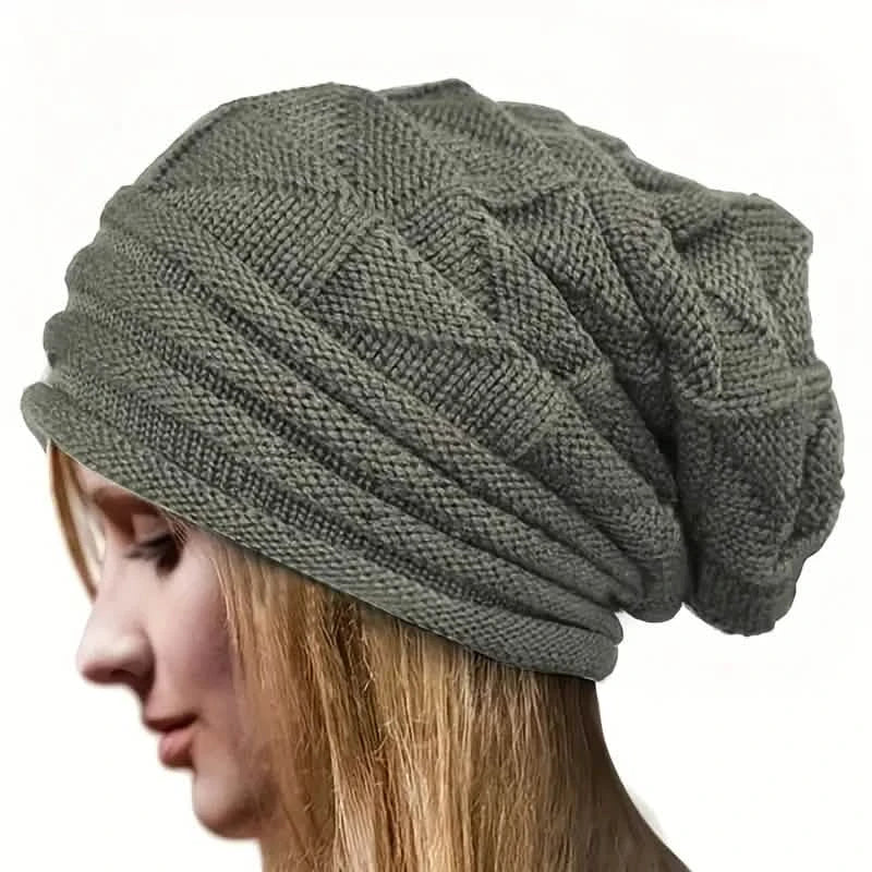 Unisex Oversized Knitted Baggy Beanie Sports & Outdoors Light Gray - DailySale