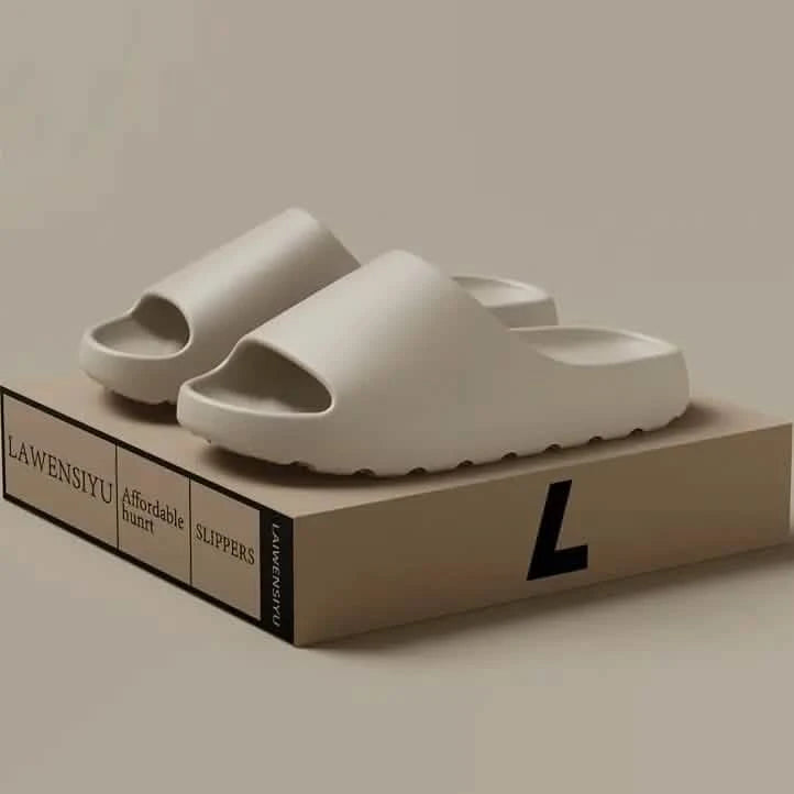 Unisex Soft Slippers, Comfortable Indoor/Outdoor Slide Sandals, Non-slip Textured Design Footwear Men's Shoes & Accessories White 6 - DailySale