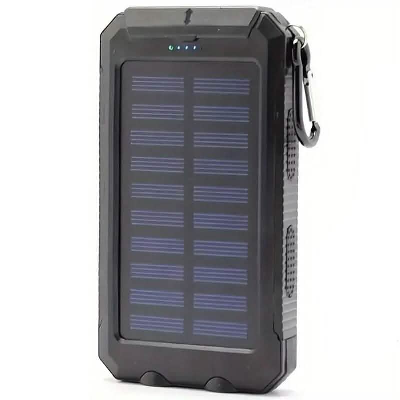 USB Portable Charger 10000mAh Solar Power Bank for Cell Phone and Laptops Mobile Accessories Black - DailySale