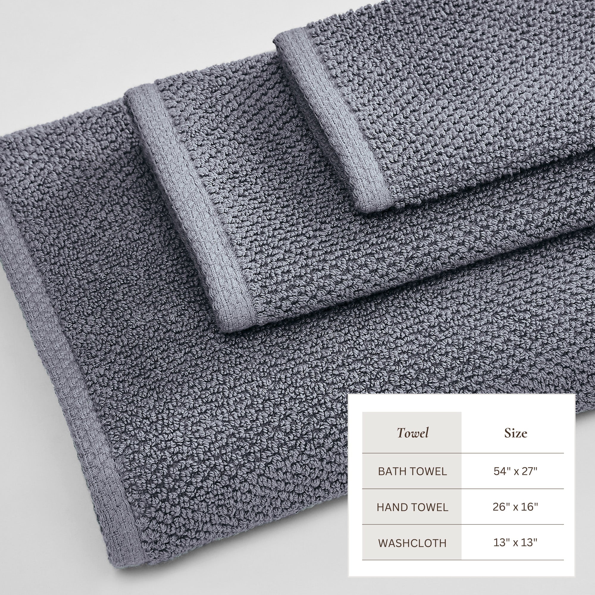 Cotton Textured Bath Towel Set - Acacia Collection