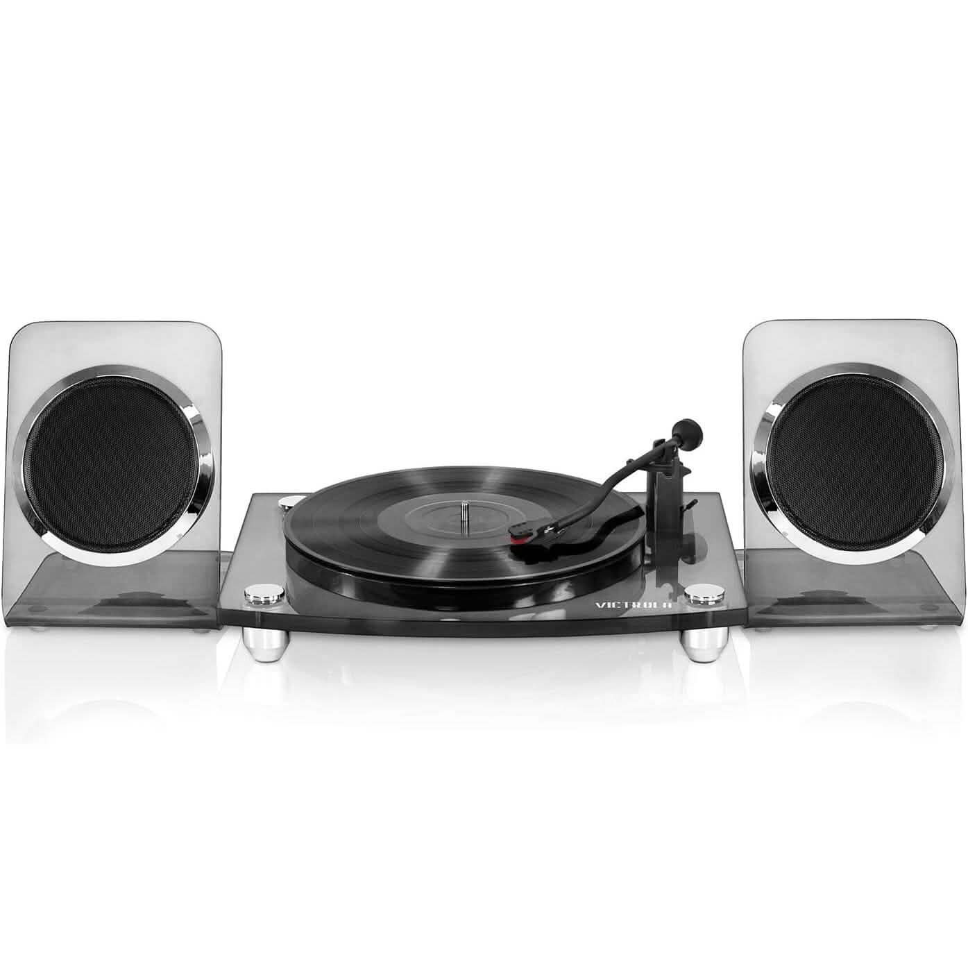 Victrola Modern Acrylic 2-Speed Bluetooth Turntable with 40-Watt Wireless Speakers (Refurbished) Audio Accessories - DailySale