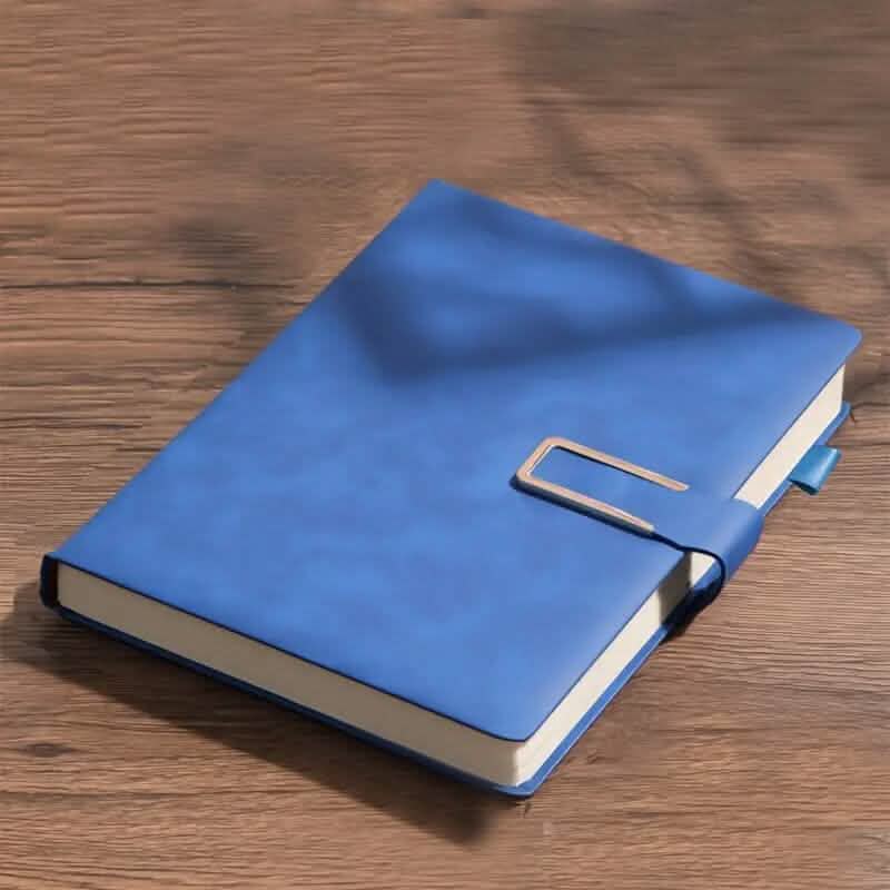 Vintage A5 Leatherbound Notebook with Personalized Soft Cover and Bookmark Arts & Crafts Dark Blue - DailySale