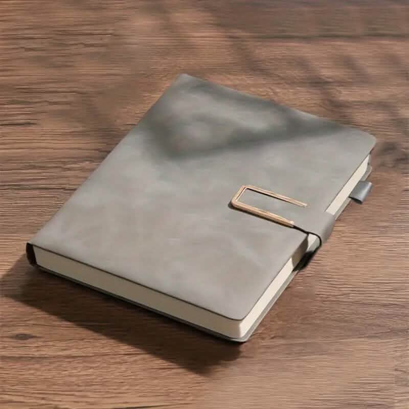 Vintage A5 Leatherbound Notebook with Personalized Soft Cover and Bookmark Arts & Crafts Gray - DailySale