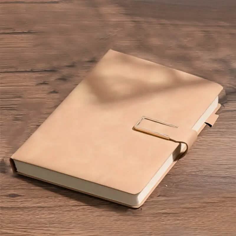 Vintage A5 Leatherbound Notebook with Personalized Soft Cover and Bookmark Arts & Crafts Khaki - DailySale