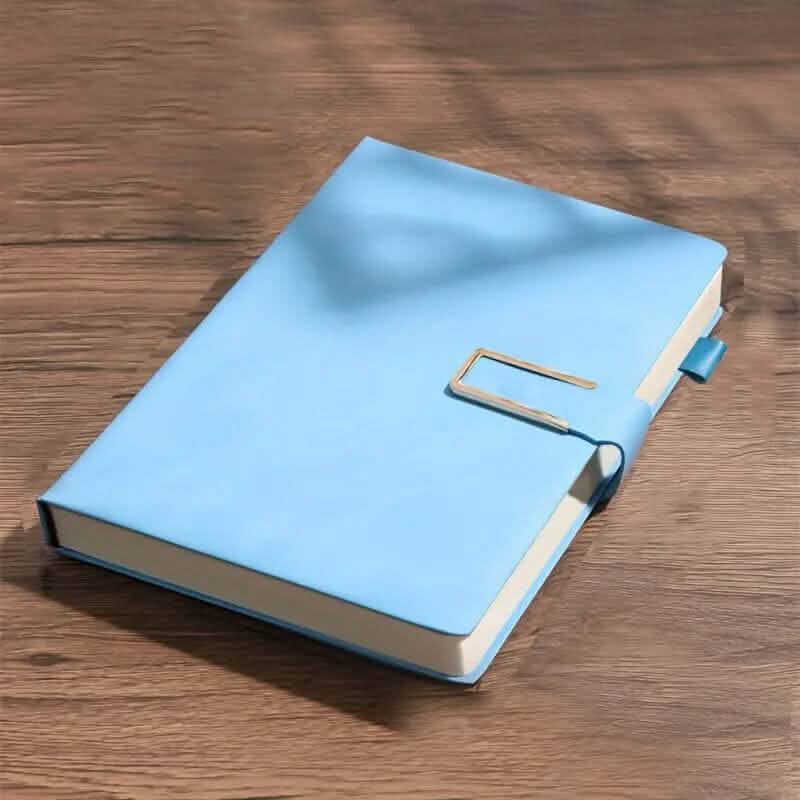 Vintage A5 Leatherbound Notebook with Personalized Soft Cover and Bookmark Arts & Crafts Sky Blue - DailySale