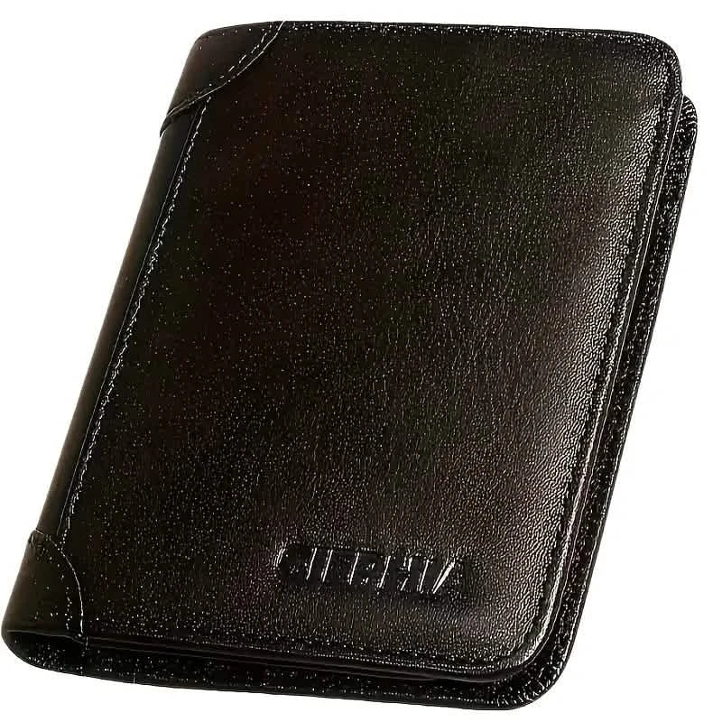 Vintage Style Men's RFID Blocking Wallet Large Capacity with Multiple Card Slots Men's Shoes & Accessories Black - DailySale