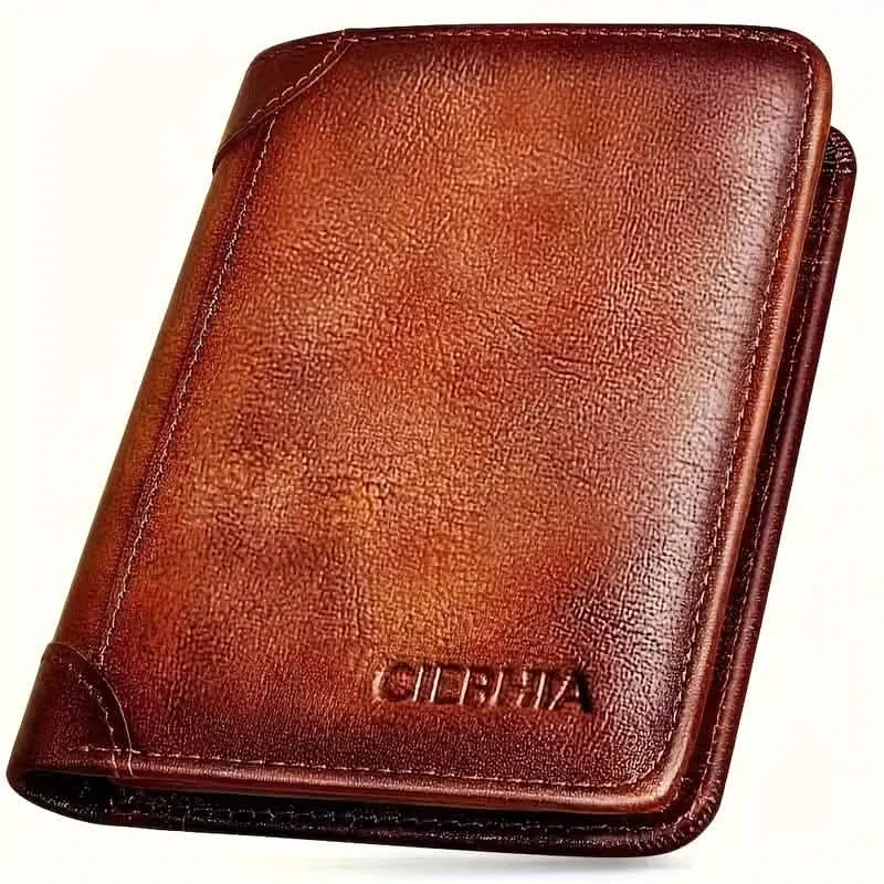 Vintage Style Men's RFID Blocking Wallet Large Capacity with Multiple Card Slots Men's Shoes & Accessories Brown - DailySale