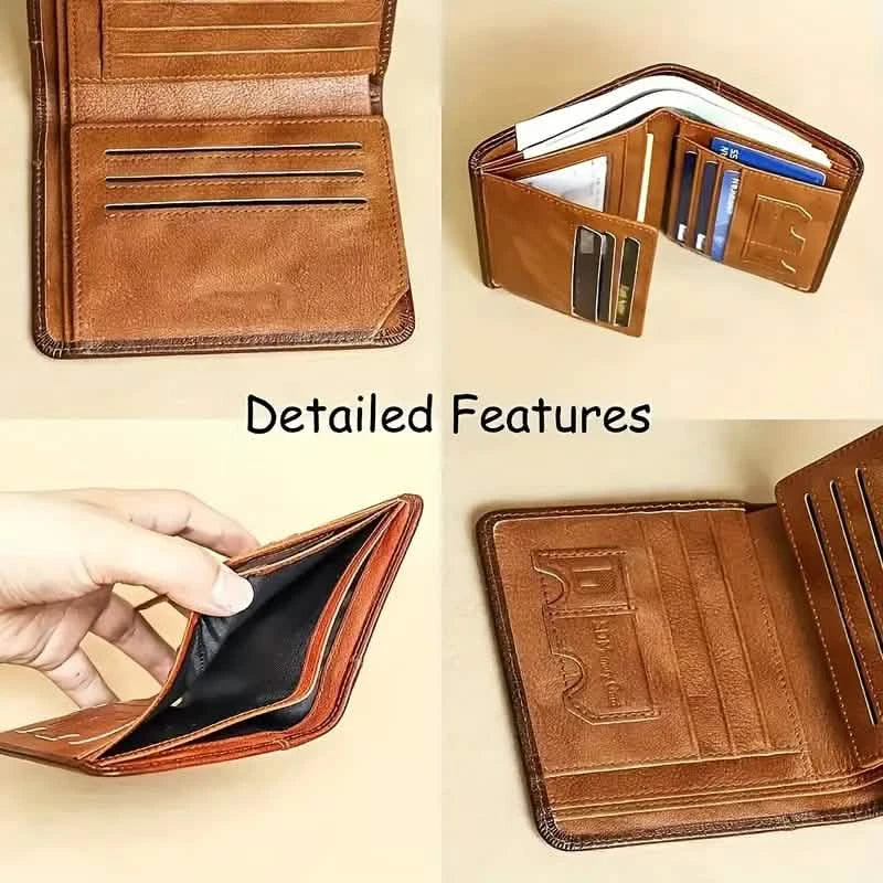Vintage Style Men's RFID Blocking Wallet Large Capacity with Multiple Card Slots Men's Shoes & Accessories - DailySale
