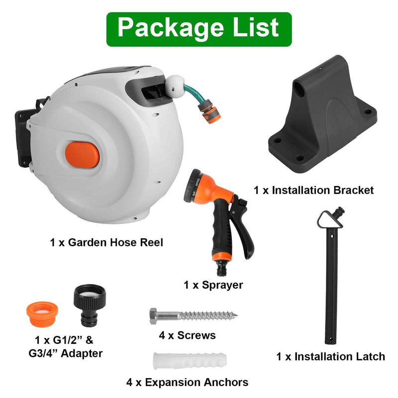 Wall Mounted Automatic Retractable Garden Hose Reel Garden & Patio - DailySale