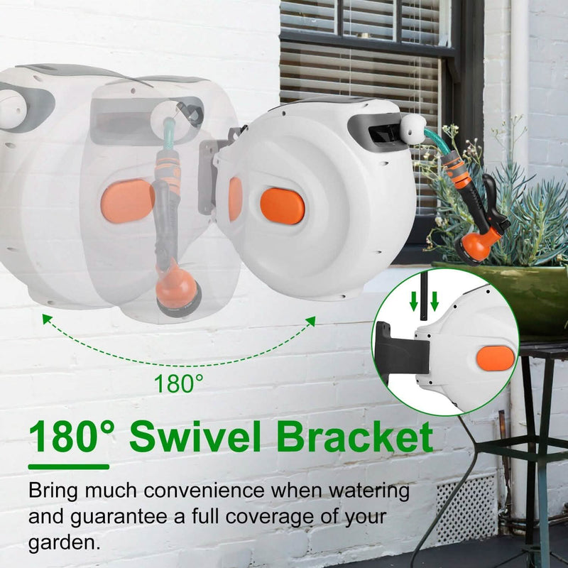 Wall Mounted Automatic Retractable Garden Hose Reel Garden & Patio - DailySale