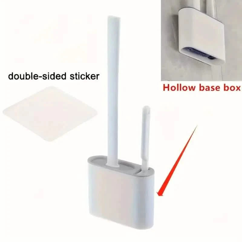 Wall-Mounted Toilet Brush Holder with Long Handle Bath - DailySale