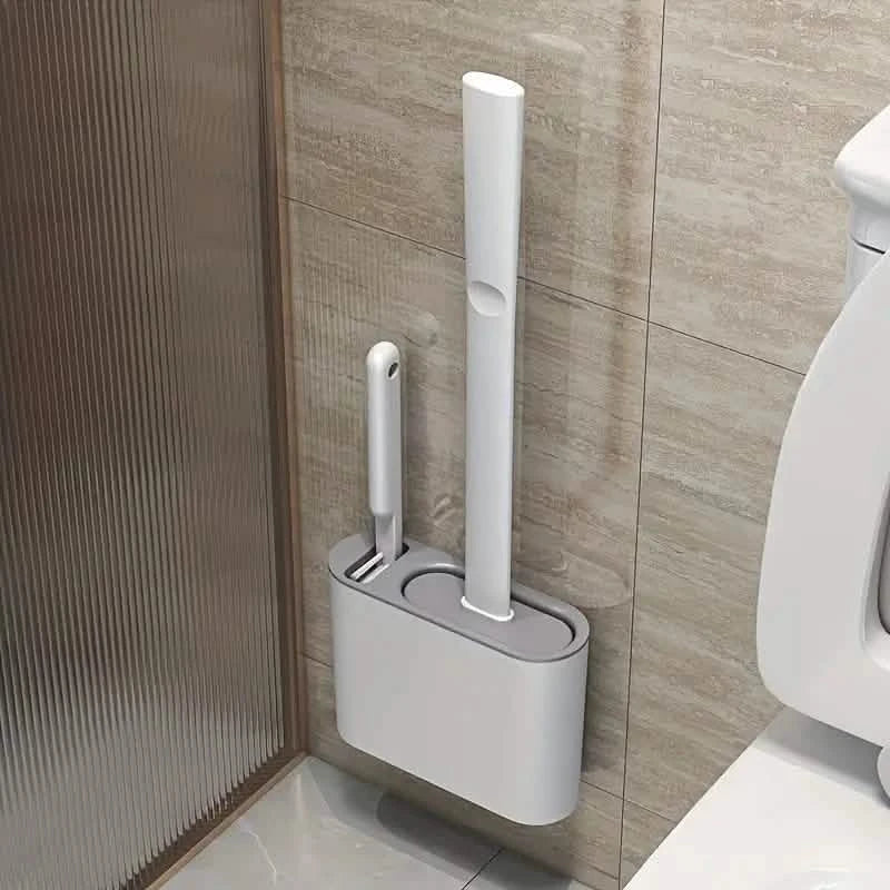 Wall-Mounted Toilet Brush Holder with Long Handle Bath - DailySale