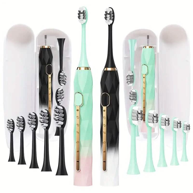 Waterproof USB Rechargeable Electric Toothbrush with 10 Replaceable Toothbrush Heads, Charger and Case Beauty & Personal Care - DailySale