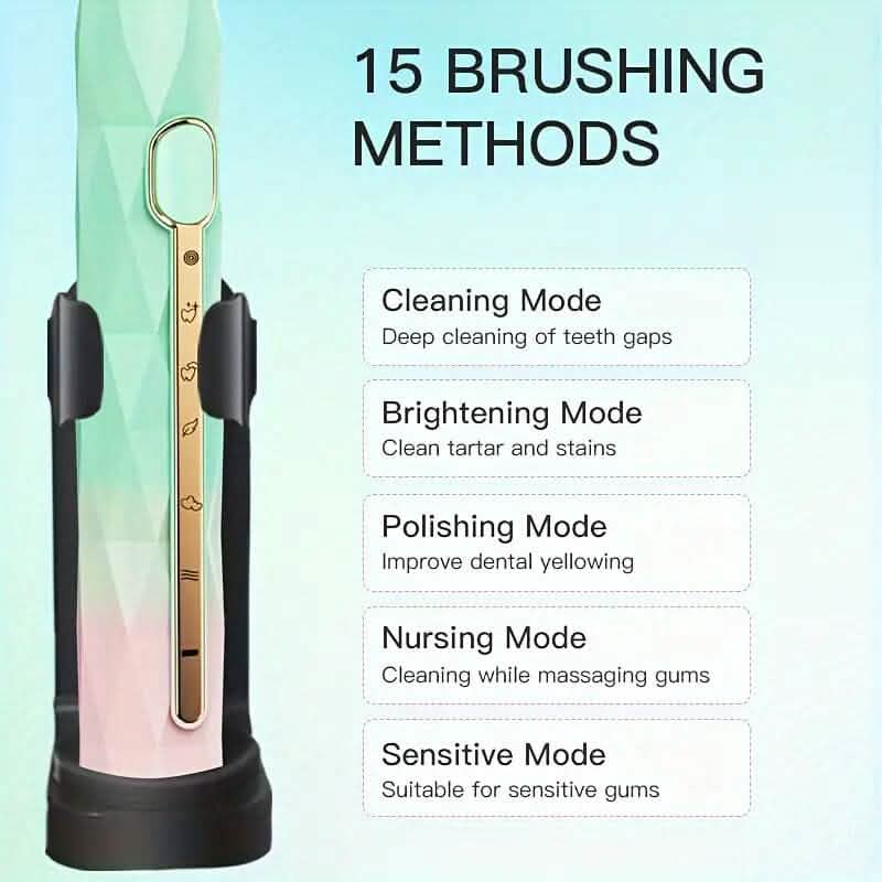 Waterproof USB Rechargeable Electric Toothbrush with 10 Replaceable Toothbrush Heads, Charger and Case Beauty & Personal Care - DailySale