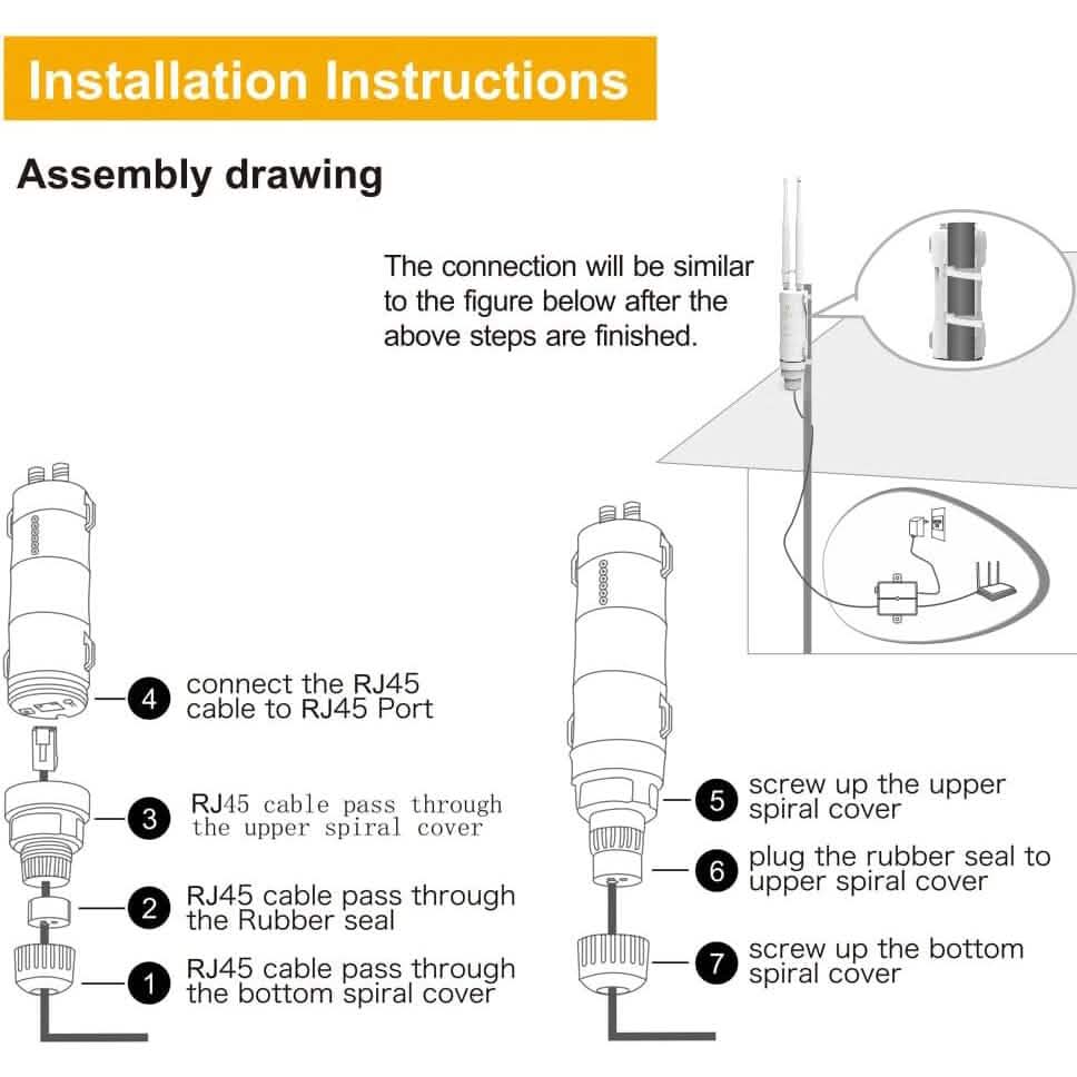 WAVLINK Outdoor WiFi Range Extender AC600 High Power Weatherproof Outdoor WiFi Extender Computer Accessories - DailySale